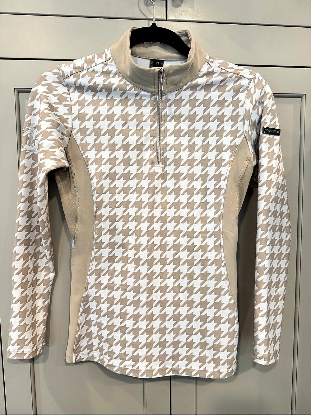 HorseGloss Kylie Base Layer Long Sleeve - Houndstooth, XS
